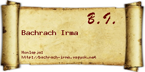 Bachrach Irma névjegykártya