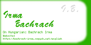 irma bachrach business card